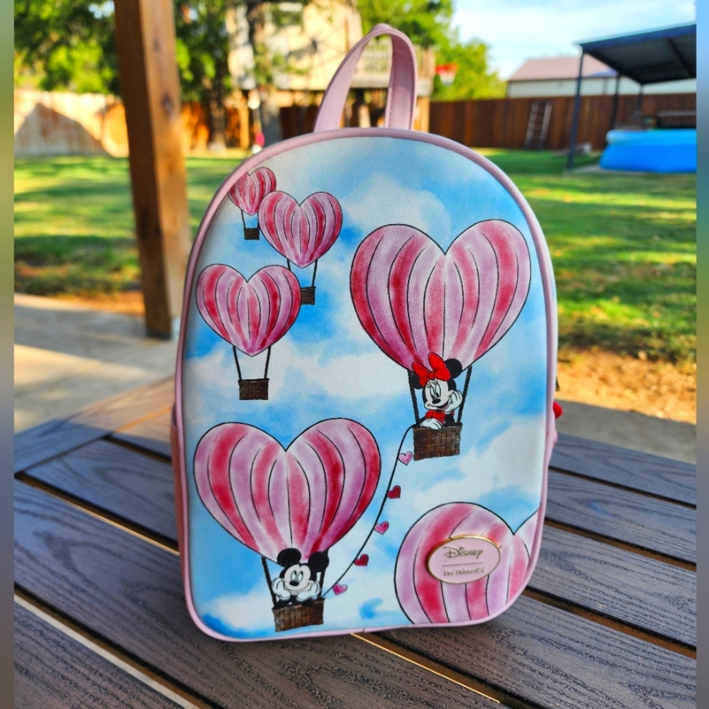 Disney Mickey Mouse & Minnie Mouse Heart Balloon Mini Backpack HER UNIVERSE NWOT